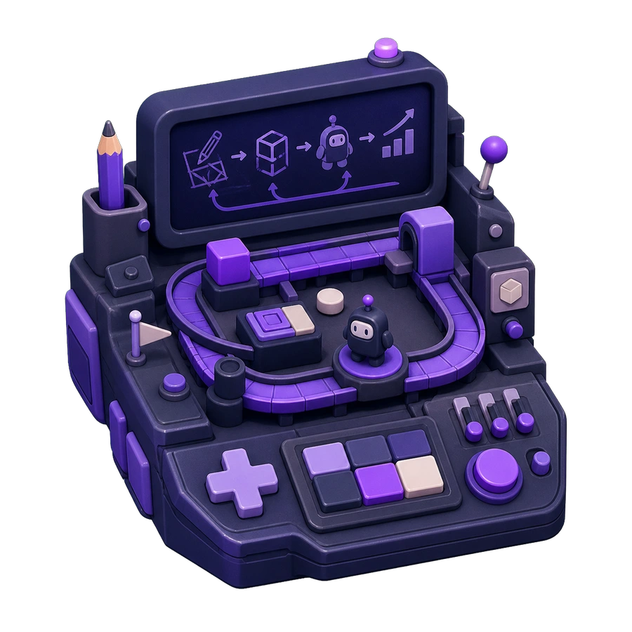 A compact workshop scene for Small Loop Works